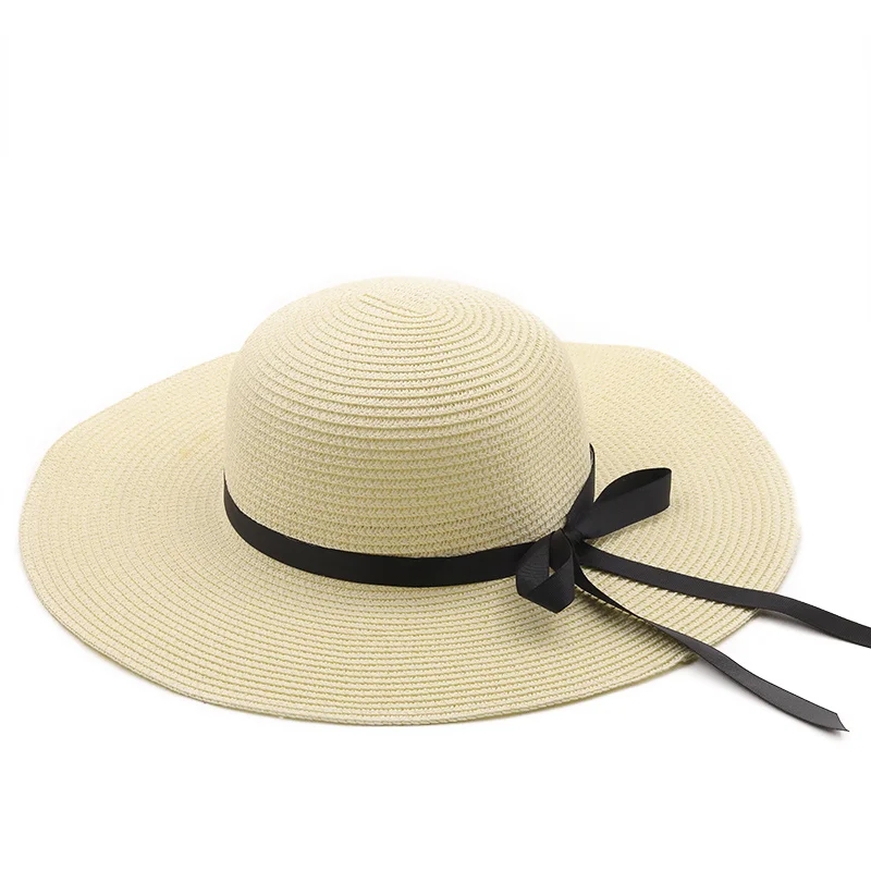 

Simple Summer straw hat women big wide brim beach hat sun hat foldable sun block UV protection panama hat bone chapeu feminino