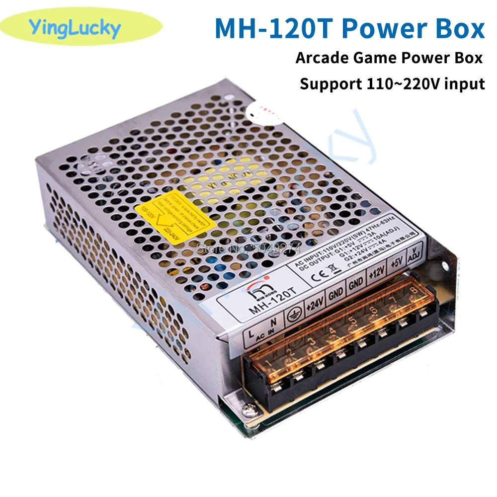 yinglucky 1pcs Arcade Switching Power Supply 24V 4A 12V DC 10A power box ，for coin-operated games/doll machine/vending machine