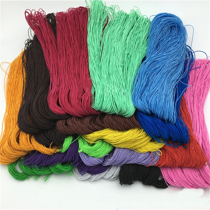 High-Elastic 1mm Colorful Round Elastic Bands Round Elastic Rope Rubber Band Elastic Line DIY Sewing Accessories 8M/Lot