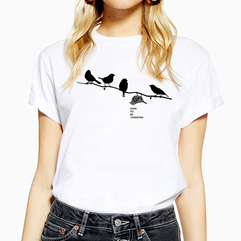 DARE TO BE DIFFERENT Women t shirt Plus Size 5 color Options Short Sleeve T-shirt Wild Personality Hipster Woman Clothing