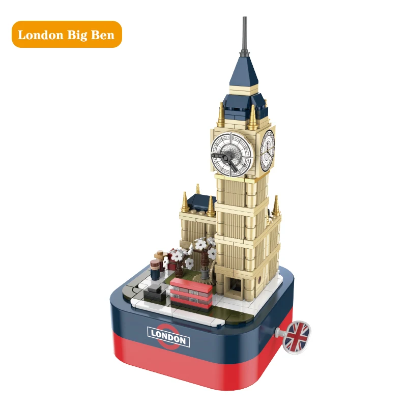 The New Clockwork Music Box Series Bricks Toys British London Big Ben Model MOC Building Blocks Kit Kids Gifts