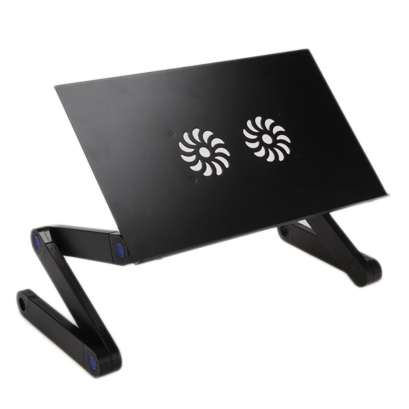 Ergonomic TV Bed Lapdesk Tray PC Table Stand Adjustable Aluminum Laptop Desk Notebook Table Desk Stand With Fan Mouse Pad