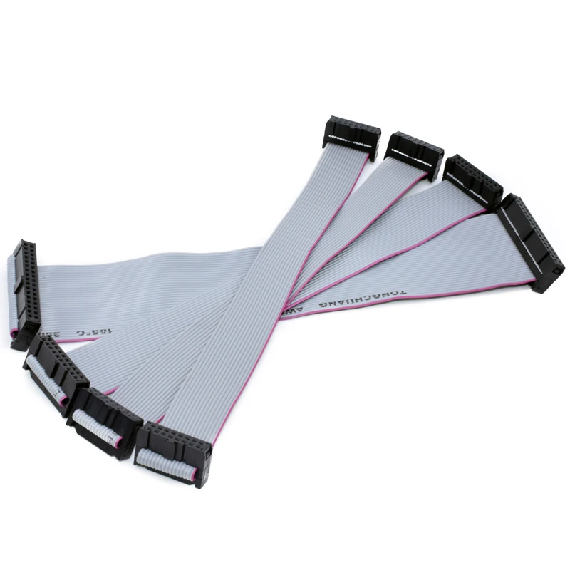 2PCS 2.54MM pitch FC-6/8/10/14/16/20/40/50 PIN 30CM JTAG ISP DOWNLOAD CABLE Gray Flat Ribbon Data Cable FOR DC3 IDC BOX HEADER