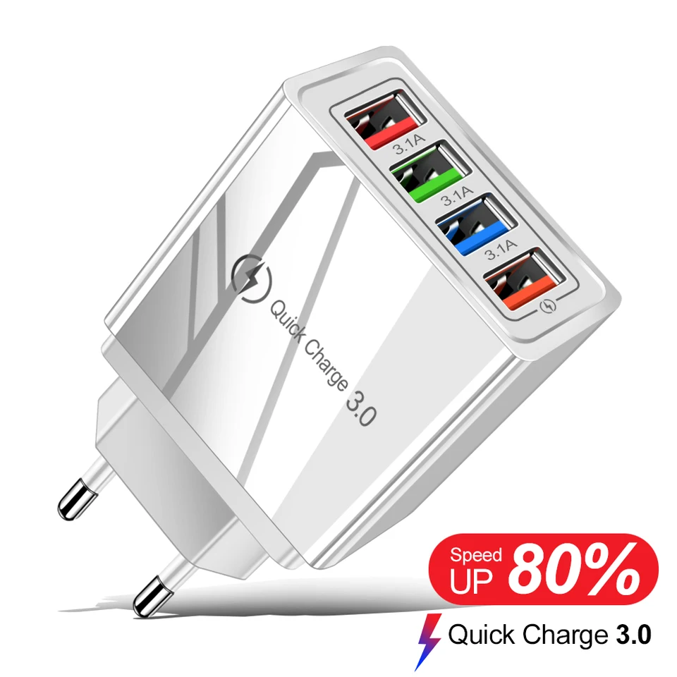 EU/US Plug USB Charger Quick Charge 3.0 For Phone Adapter for iPhone 15 Pro Max Tablet Portable Wall Mobile Charger Fast Charger, image 6