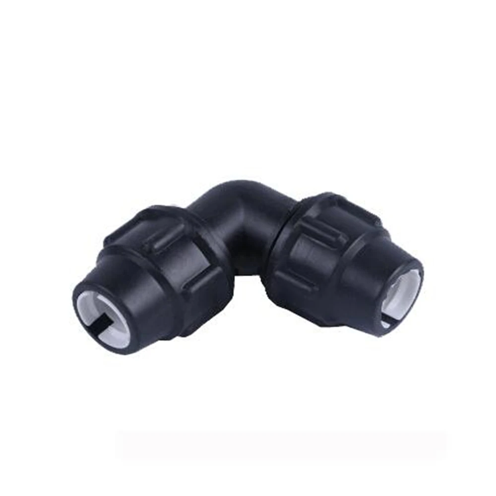 

PE Tap Water Irrigation Quick Connect Elbow No-iron Quick Elbow Black Hat 20 25 32 40 5063 Water Pipe Accessories