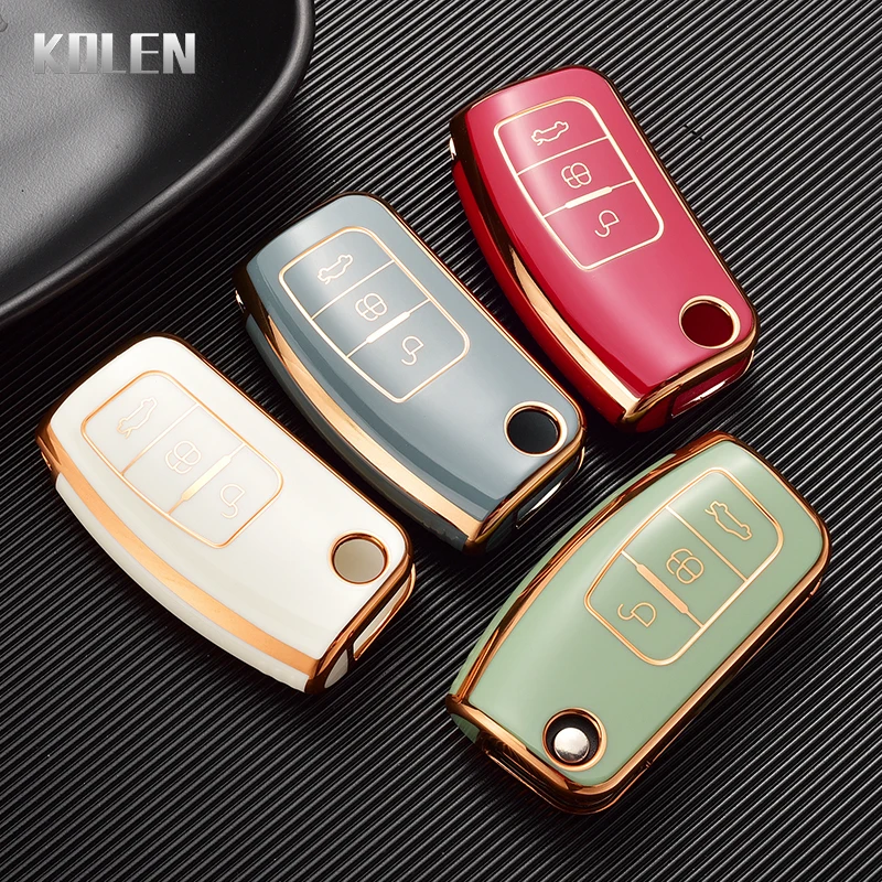 

Plating TPU Car Key Case Shell Cover Fob For Ford Focus 2 MK2 Fiesta Kuga Ecosport Escape Falcon B-Max C-Max Galaxy Accessories