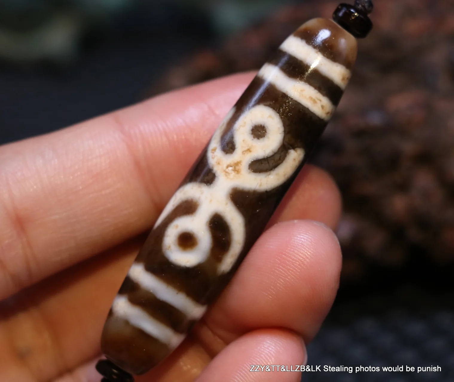

Ultra Energy Tibetan Old Agate Guiren Tairen Big Man dZi Bead Amulet Pendant Talisman 5A+ T UPD211202A15