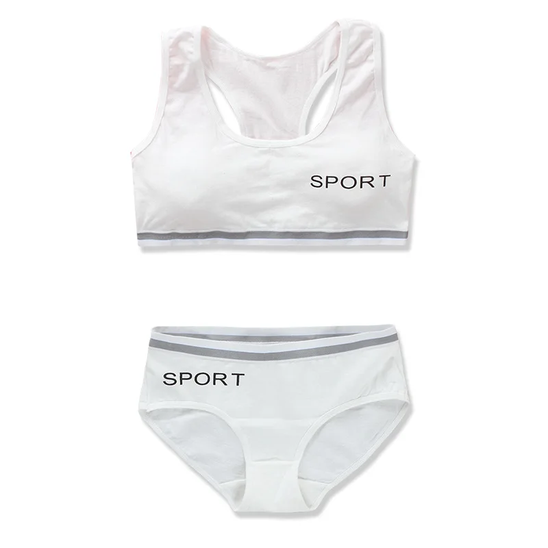 Girls bra set pure cotton sports girls underwear vest students junior high school students 9-16 years old cotton