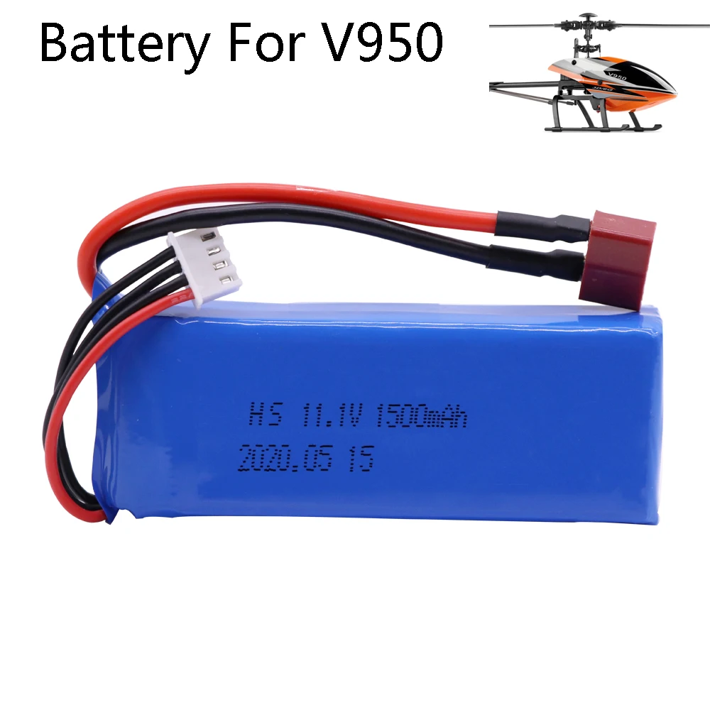 11.1V 1500mAh 3S Lipo Battery T Plug For WLtoys V950 RC Models Airplane Helicopter spare parts 11.1 V high capacity Lipo Battery