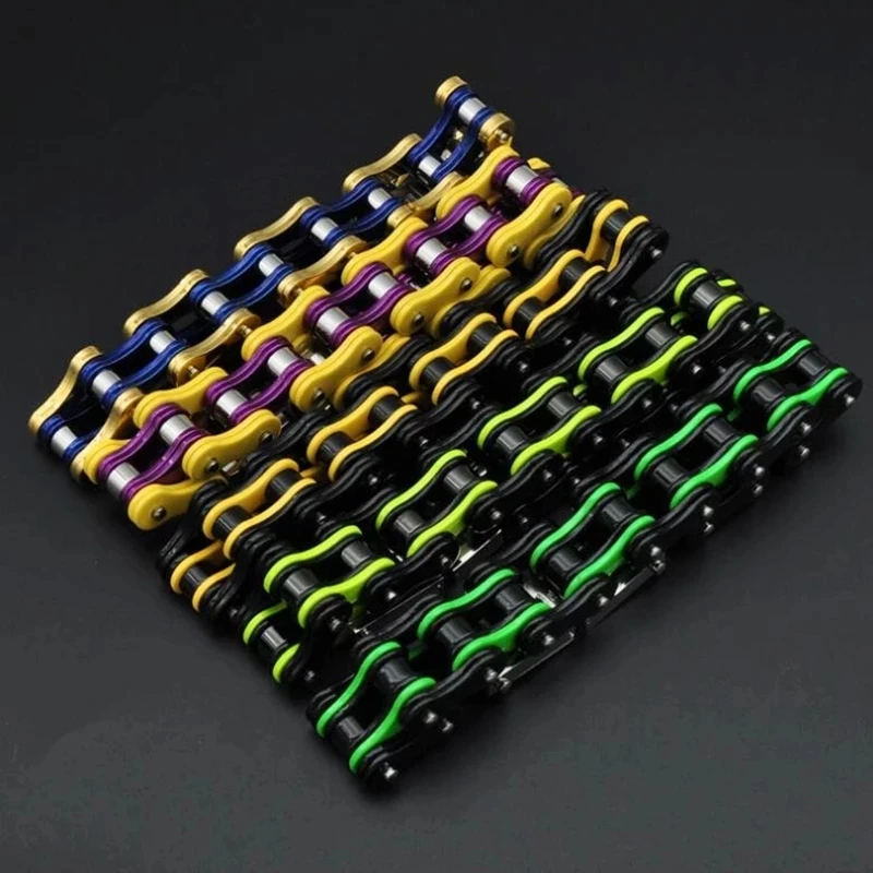 16mm Heavy Punk Stainless Steel Motorcycle Bike Bracelet Men Women Hiphop Orange Blue Green Bicycle Biker Chain Bangle Jewelry