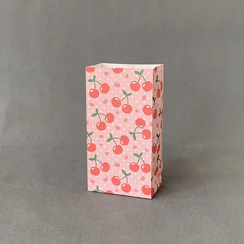 50pcs Color wave dot fruit small cosmetic paper paper bag 23x12x7.5cm gift paper bags treat bags