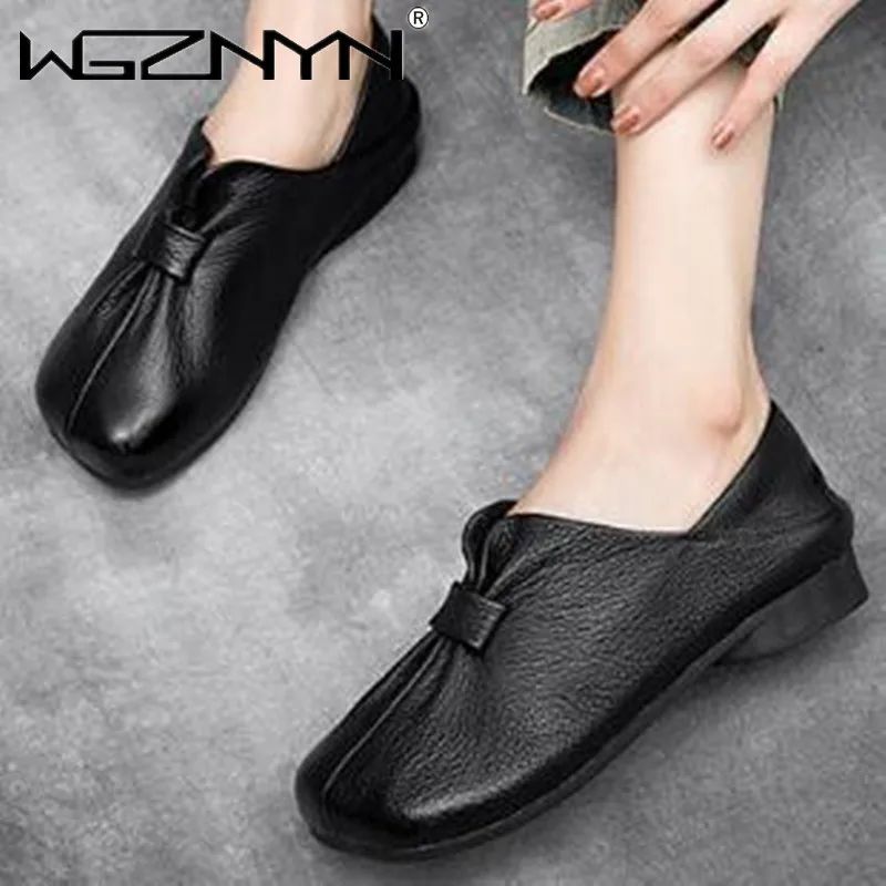 2023 Fashion Women Shoes Genuine Leather Loafers Women Casual Shoes Soft Comfortable Shoes Women Flats Shoes for Women Sneakers