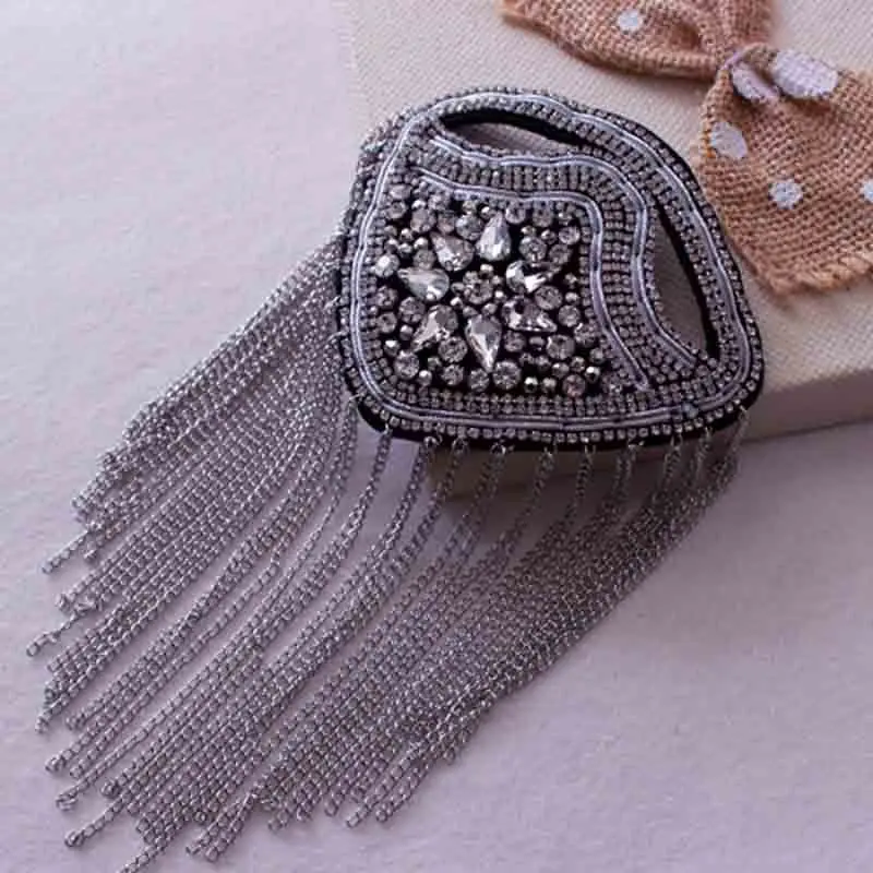 Suit Dress Shoulder Flower Jewelry Metal Diamond-Studded Costumes Tassel Epaulette Accessories Shoes Clothing Applique