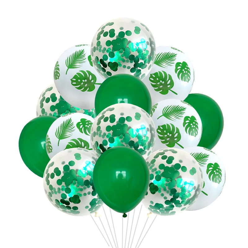 Latex Balloon Green Balloons Green Palm Leaf Safari Party Hawaii Baloons Birthday Wedding Tropical Dinosaur Animal Wild Party