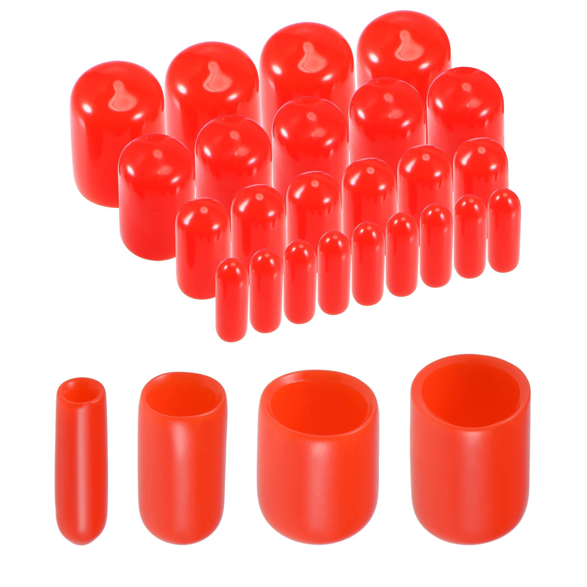 80Pcs Round Rubber End Caps 1/8