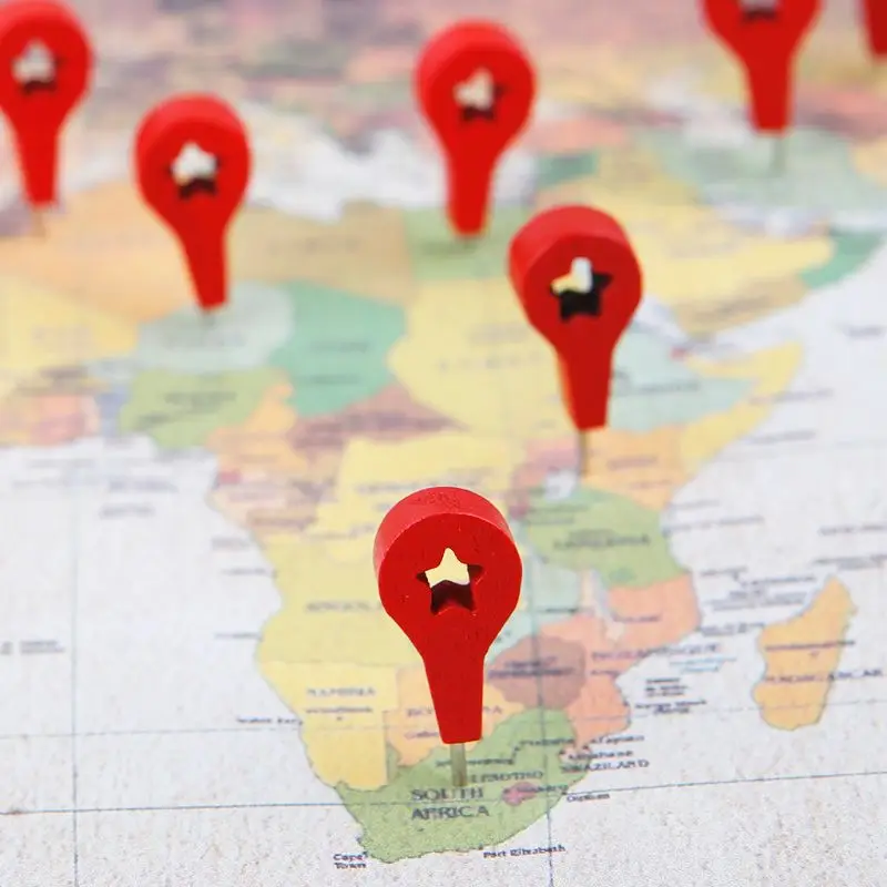 40 Pcs แผนที่เครื่องหมายไม้วาดภาพผนัง Cork Board Pins Thumbtack Pushpins ภาพวาดเครื่องมือ19QA