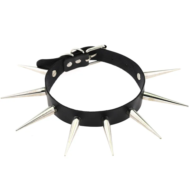 Big Black Spike Rivets Punk Rock Leather Harness Choker Necklaces Women Gothic Statement Party Jewelry necklace for women