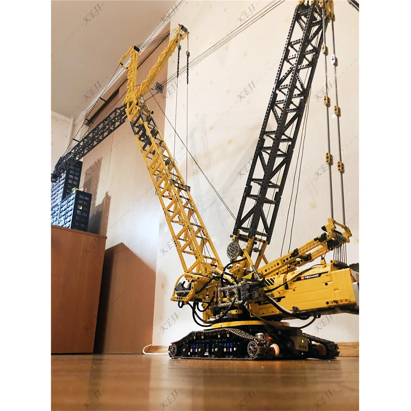 MOC-39663 KEJI Liebherr LR 11000 żuraw gąsienicowy urządzenie inżynieryjne Model RC klocki do budowy zestawy klocków zabawki chłopiec prezent na