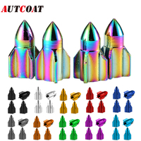 AUTCOAT 4Pcs/Set Aluminum Tire Valve Stem Caps for Cars, Trucks, Motorcycles Car Wheel Tires Valves Tyre Stem Air Caps