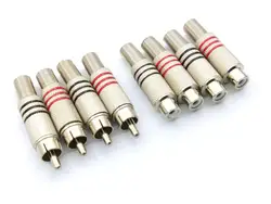 4pcs RCA Male Plug/RCA female socket audio Solder adapter Connector Metal Spring