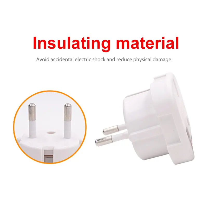 1PC UK To EU Travel Plug Converter AC Power Plugs Wall Charger Outlet 2 Pin Safety Gate Korea Germany Egypt Electrical Socket