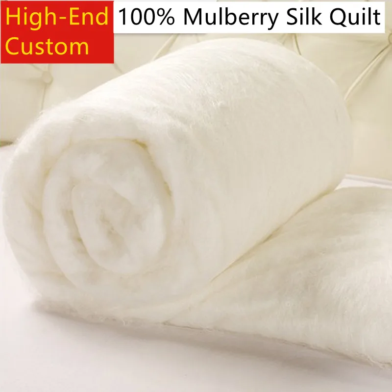 High-grade100% Natural Silk Quilt Duvets Customizable Winter Keep warm Comforters King Queen  Full Size