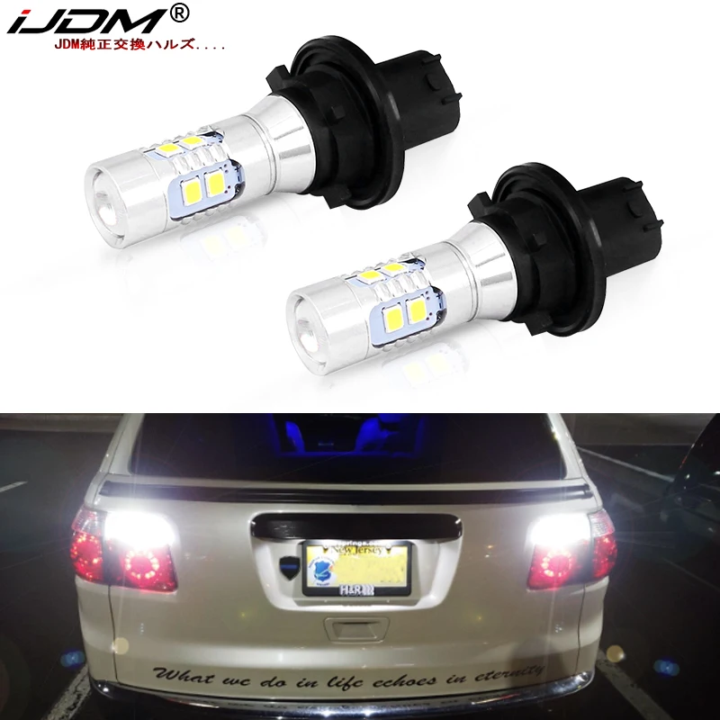 iJDM White CAN-bus 12184 12185 PH24W LED Bulbs For 2010-2016 Cadillac SRX Ford Taurus Chevrolet Camaro Backup Reverse Lights