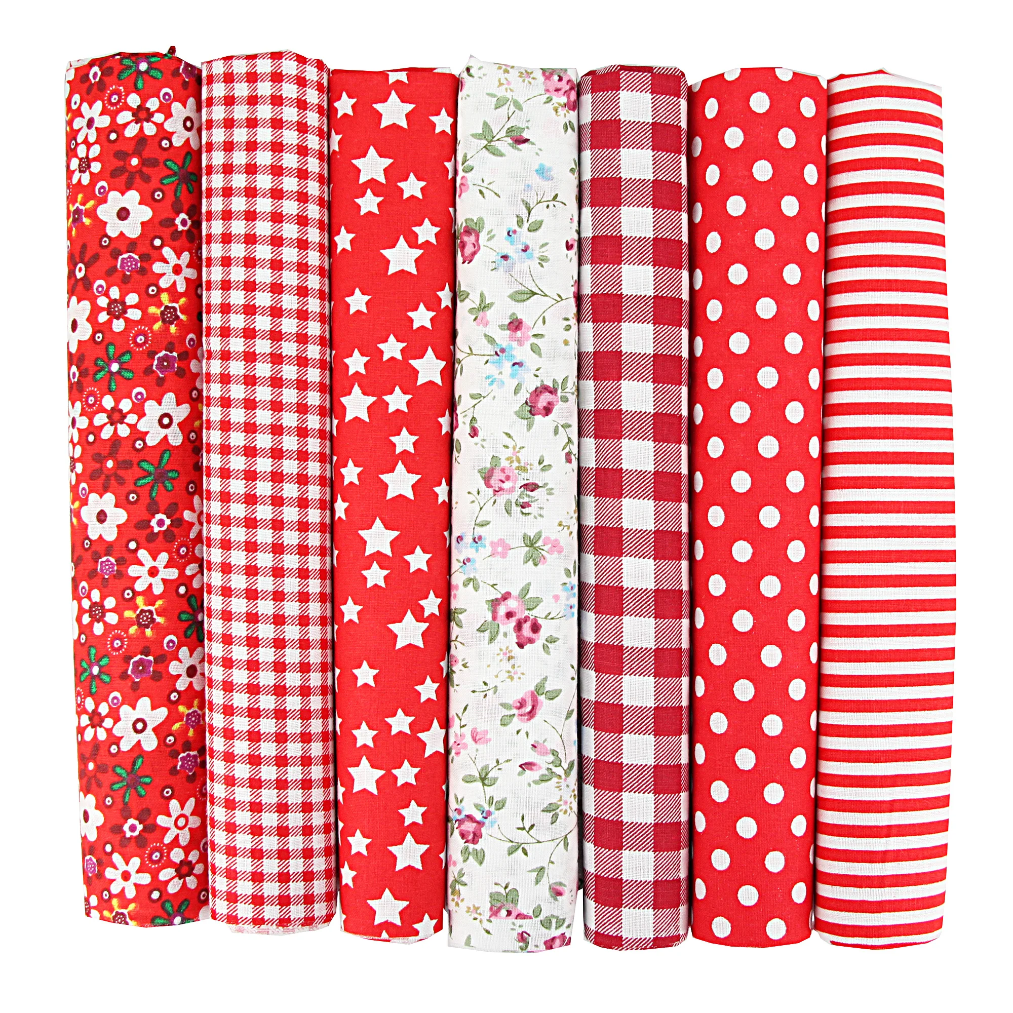 7PCS 25 x 25cm/50 x 50cm Squares Cotton Craft Fabric Cloths for DIY Bundle Patchwork Quilting Sewing Scrapbooking Artcraft