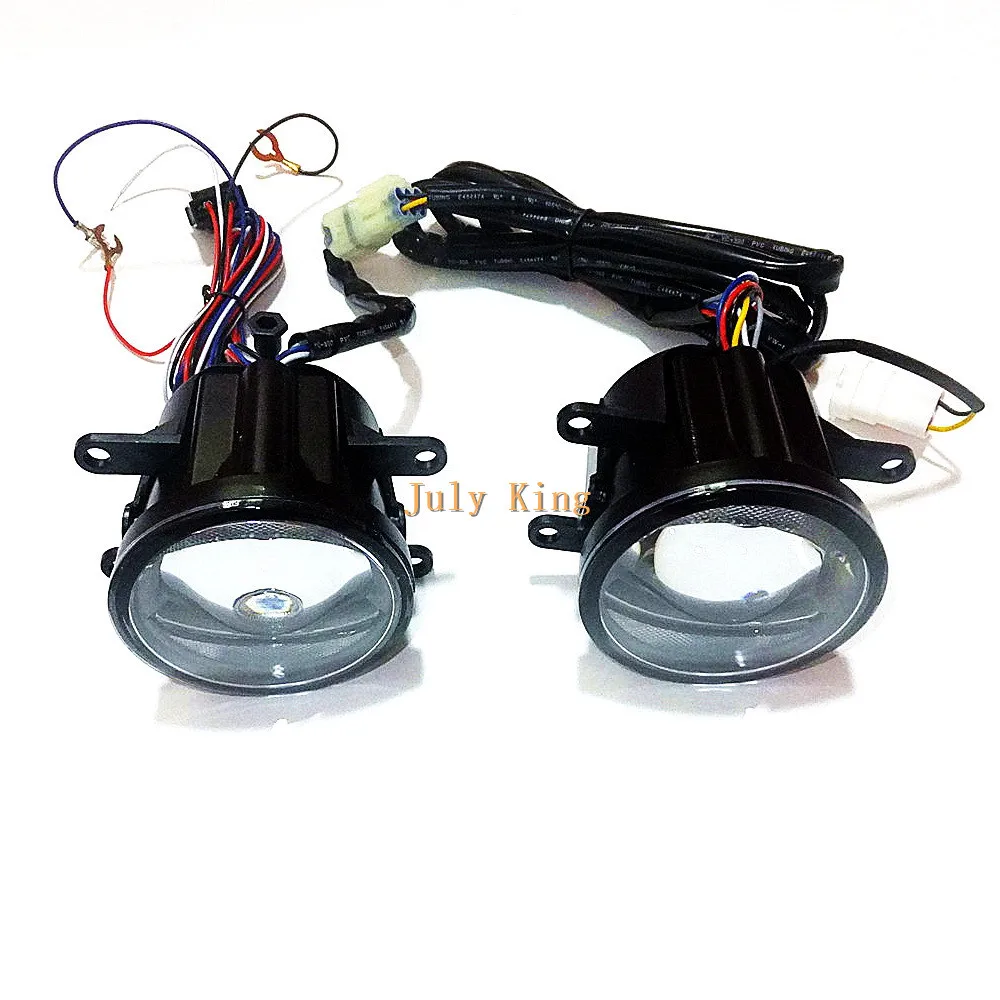 July King 1600LM 24W 6000K Car LED Q5 Lens Fog Lamp +1000LM 14W Day Running Lights DRL Case for Acura ILX 2013-16