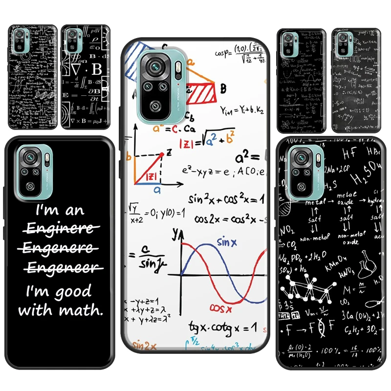 Physics Science Maths Formula Case For Xiaomi Redmi Note 11 Pro Note 10 8 9 Pro 9S 10S 11S Cover For Redmi 9 10 9C 9A 9T