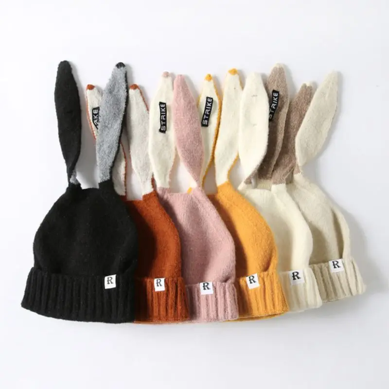 

2021 Autumn Winter New Kids Girl&Boy Baby Children's Winter Hats Warm Knitted Cute Rabbit Long Ear Beanie Hat