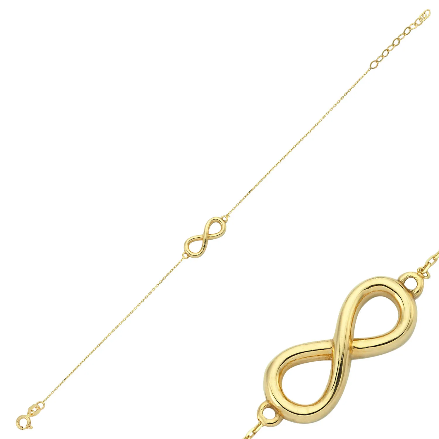 14K Real Gold Adjustable Infinity Brazil