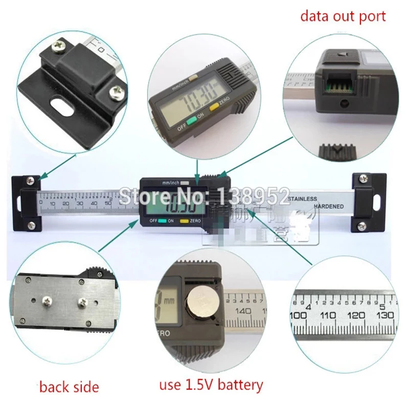 0-150mm 200mm 300mm Digital Horizontal Scale Units Horizontal Electronic Scale Unit LCD Display Inch/MM Machinist Tools