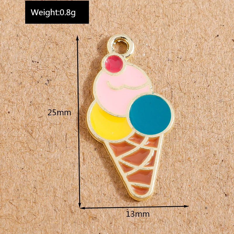 10 Stück Emaille-Anhänger für Lebensmittel und Getränke für Schmuckherstellung, Kuchen, Milch, Cola, Eiscreme, Anhänger, handgefertigte Halskette, Ohrringe, Bastelbedarf – Detail 32