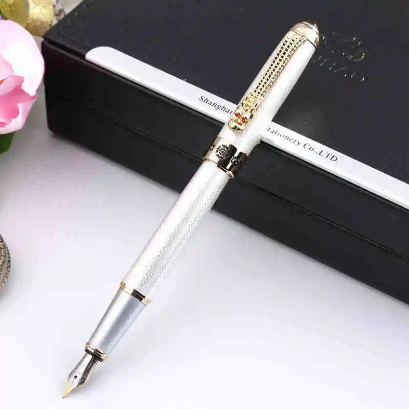 

Jinhao 1000 Luxury Dragon Engrave Clip Metal Fountain Pen with 0.5mm Nib Inking Pens for Writing Office Supplies Free Shipping