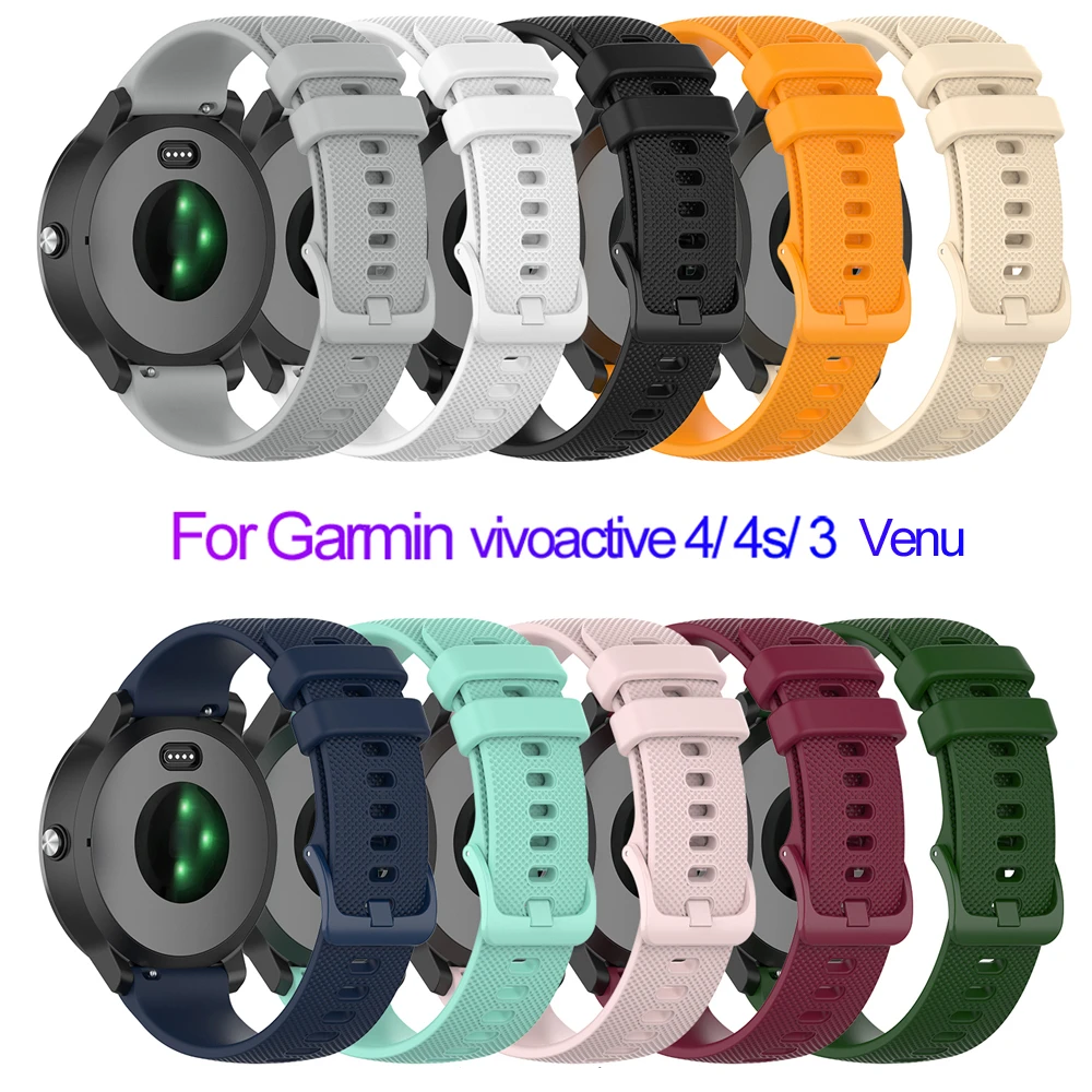 Dây Đeo Cổ Tay Cho Garmin Venu Vivoactive 3 Dây Đeo Dây Đeo Đồng Hồ Silicone Với Chống Bụi Cắm Cho Garmin Vivoactive 4S 4 forerunner245