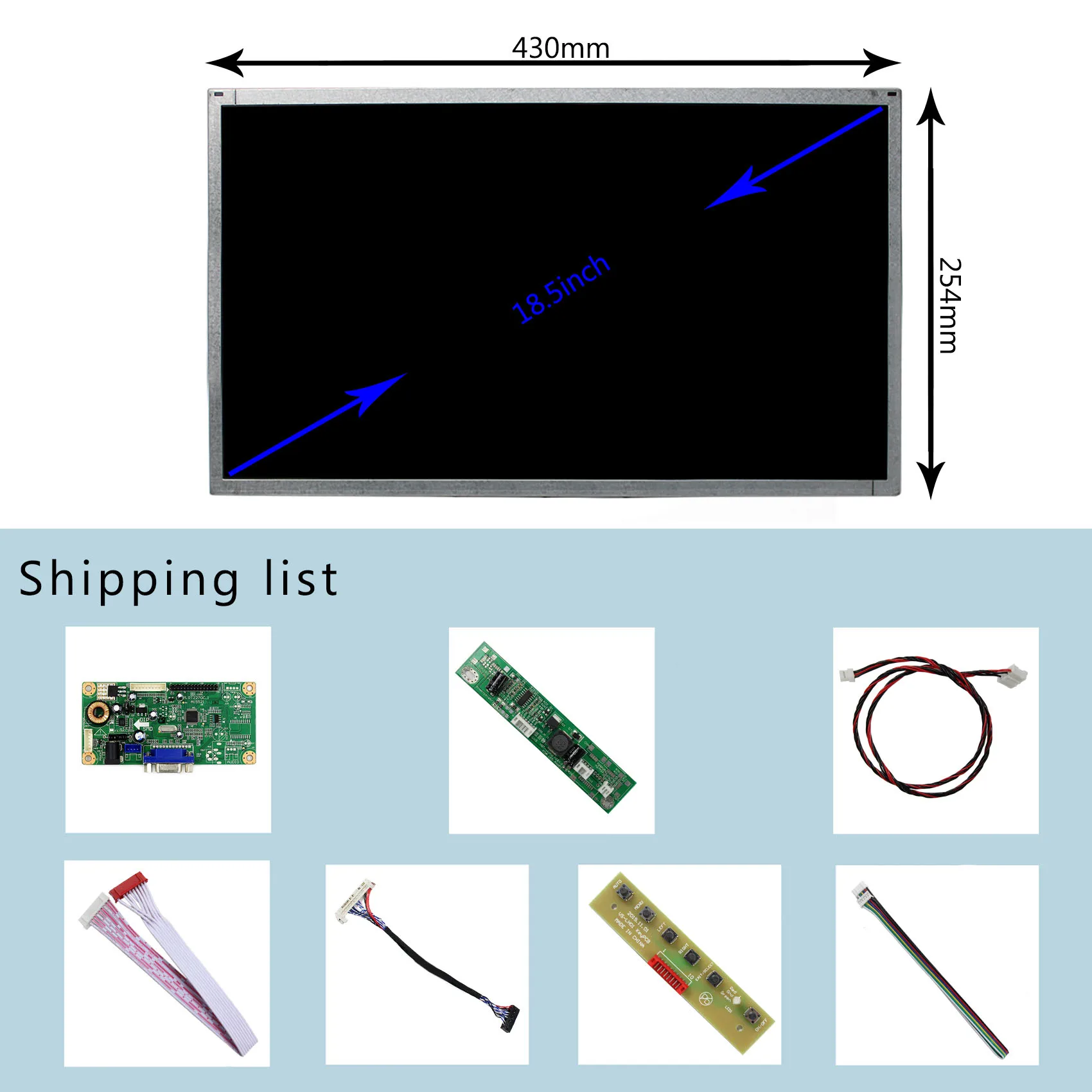 18.5 "M185BGE-L22 1366X768液晶画面画面vgaフルキットのドライバボード