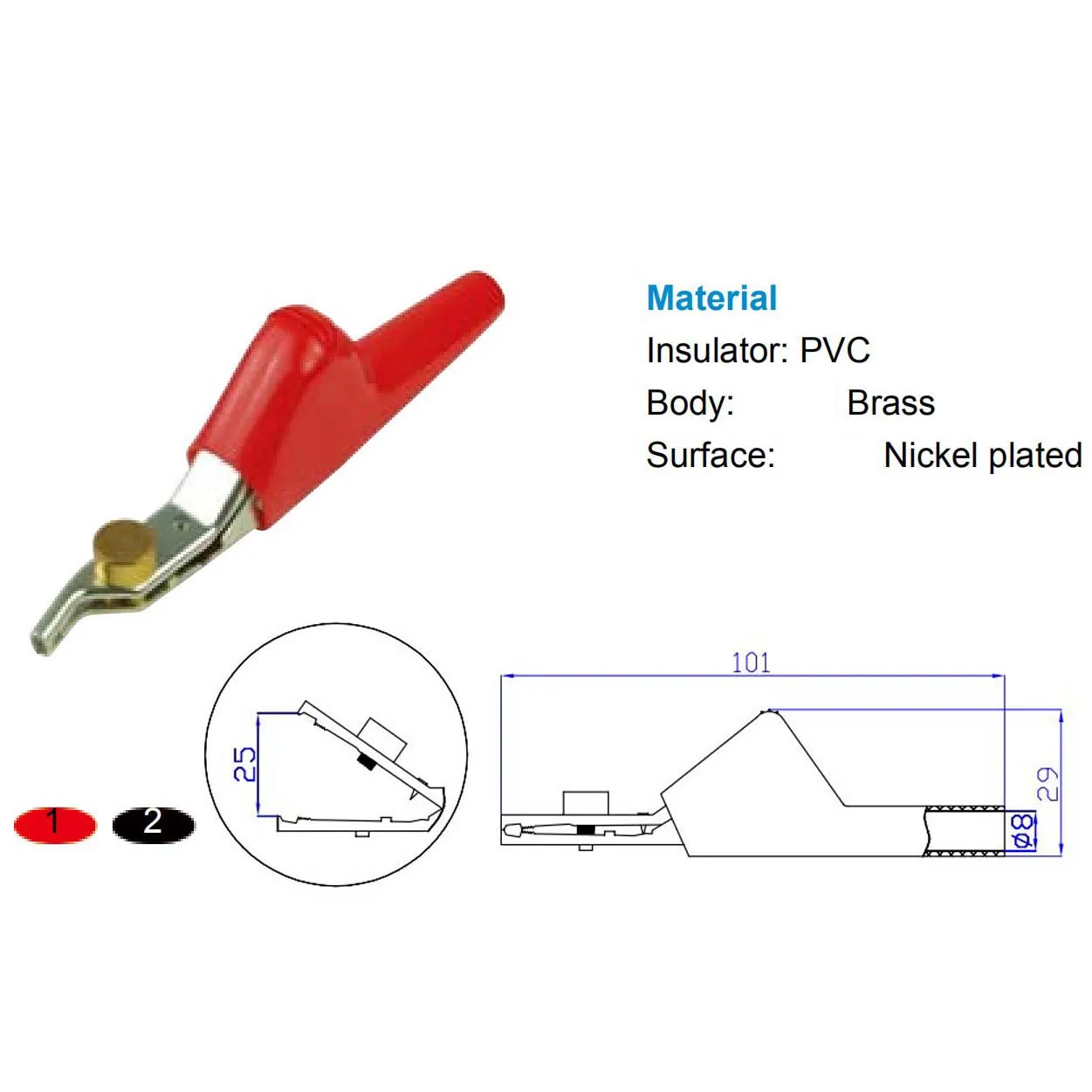 2 PCS Non-destructive puncture crocodile Car alligator clip With teeth Piercing Cables to Test Hook Test Probes