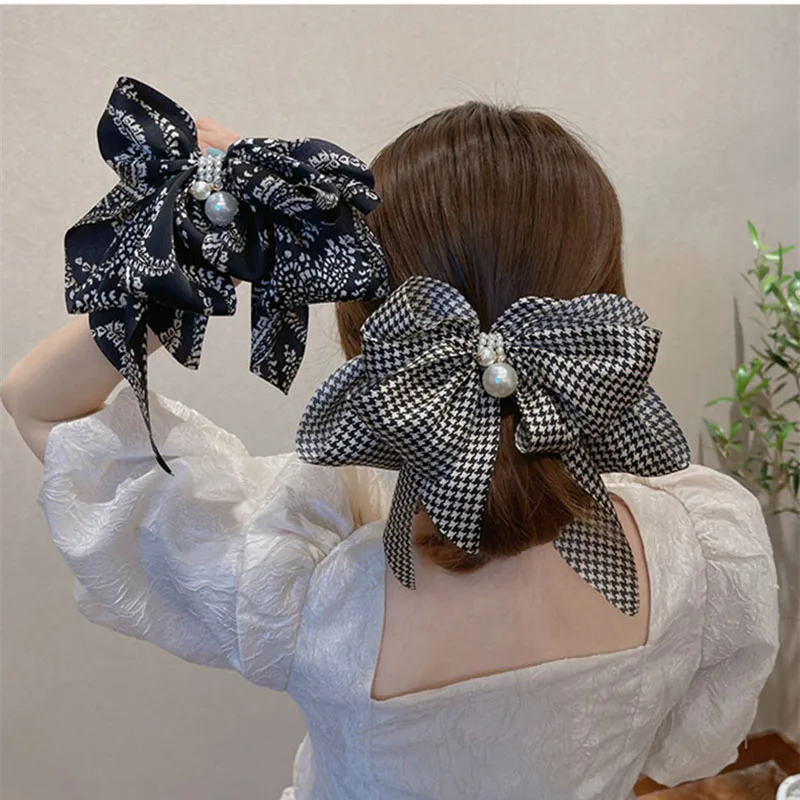 Wild Big Large Fashion  Women Girls Hair Band Trendy Hairpin Casual Hair Clip Cute Ribbon Bow Ladies accessories