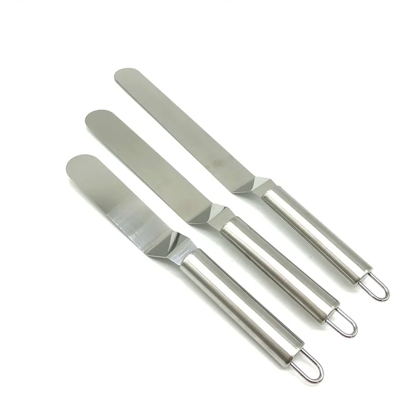 50 Uds herramientas de Decoración de Pastel de acero inoxidable utensilios para horneado y pastelería portátil espátula para mantequilla y crema pastelera WB1474