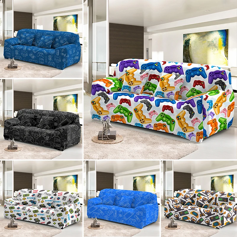 Funny Player Gampad Couch Cover Slip-Resistant L Shape Stretch Game Sofa Covers For Living Room Slipcovers 1/2/3/4 Seaters