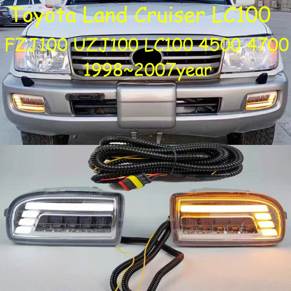 

car Bumper prado LC100 headlight for Toyota Cruiser daytime light FZJ100 UZJ100 4500 4700 1998~2007y headlamp Cruiser fog light