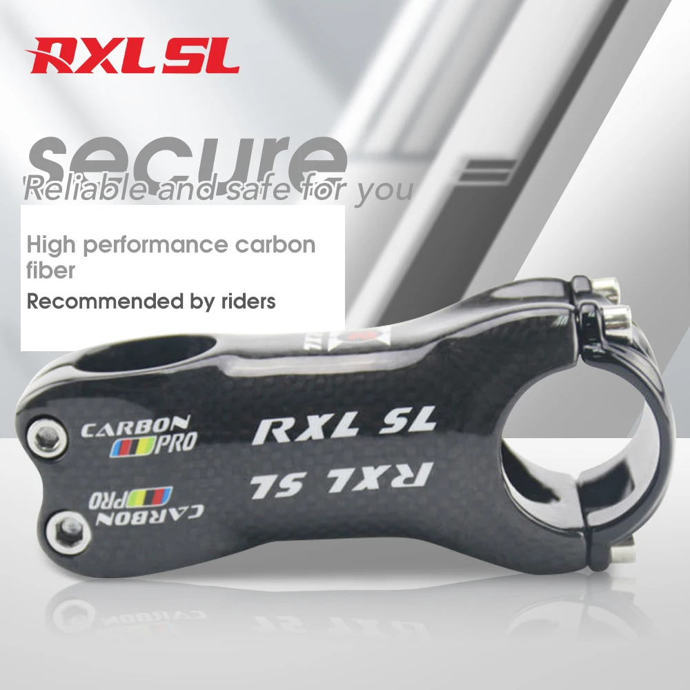 Wspornik rowerowy RXL SL Carbon 31.8mm 6/17 stopni Road/MTB 3K Gloss Wsporniki z włókna węglowego Części rowerowe 70/80/90/100/110/120/130 Wspornik rowerowy