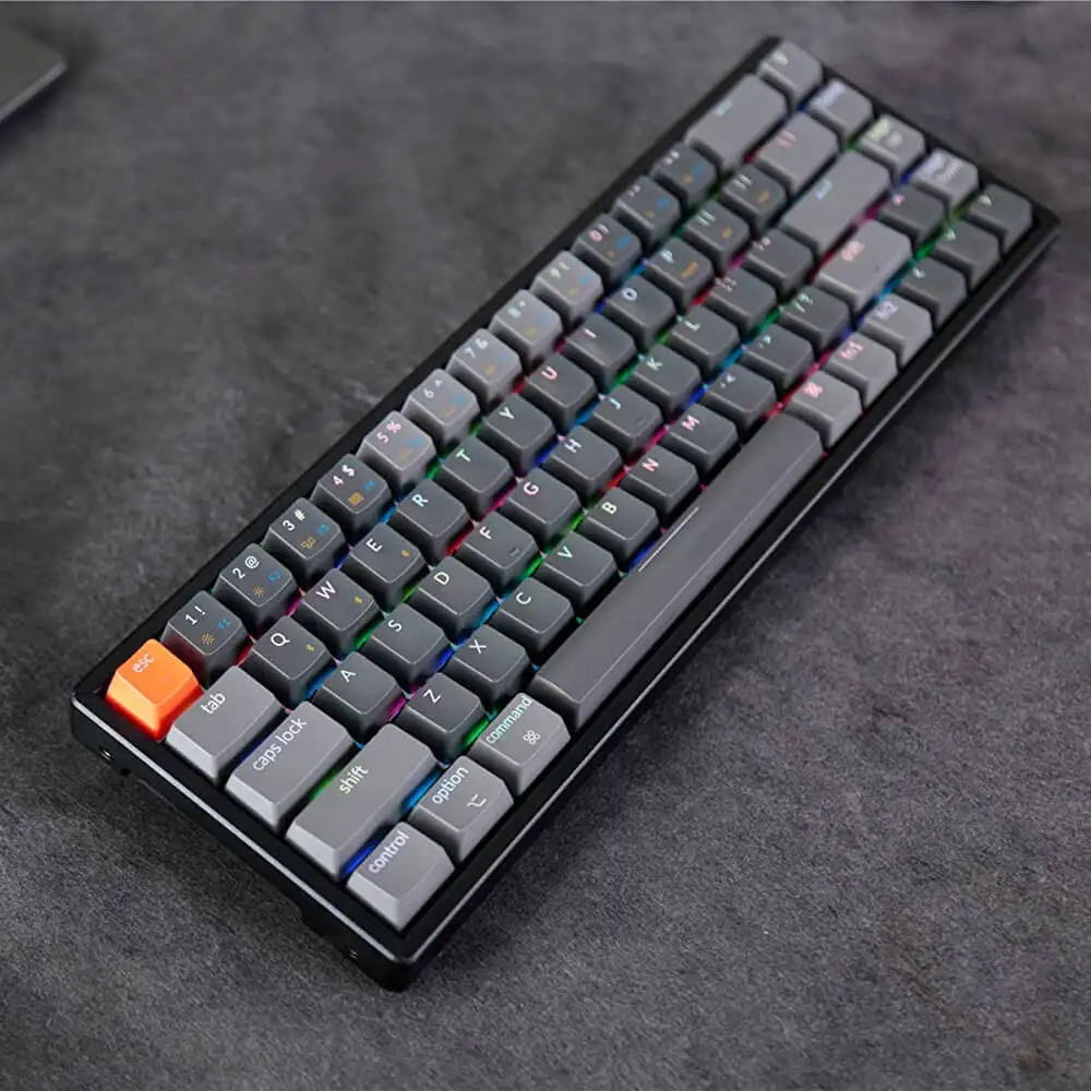 Keychron K6 W 68-Key Hot Swappable USB Bluetooth Computer Mechanical Keyboard, Aluminum Frame RGB Backlit Gateron Switch