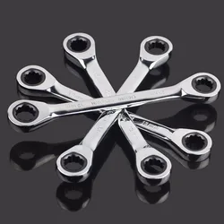 1 Piece Full-Polish Ratcheting Wrench Double Box Design with 72-Tooth Gear and Off-Corner Loading