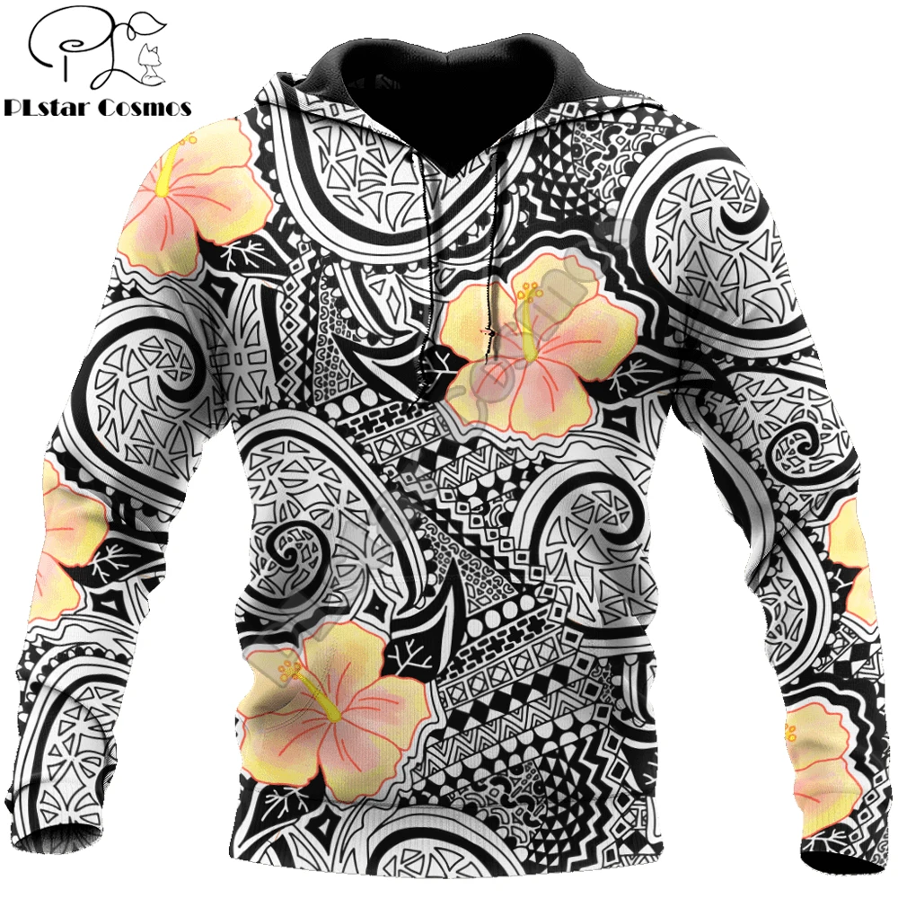 

Polynesian Tattoo And Hibiscus 3D Printed Autumn Men Hoodies Unisex Casual Pullover Zip Hoodie Streetwear sudadera hombre DW0564