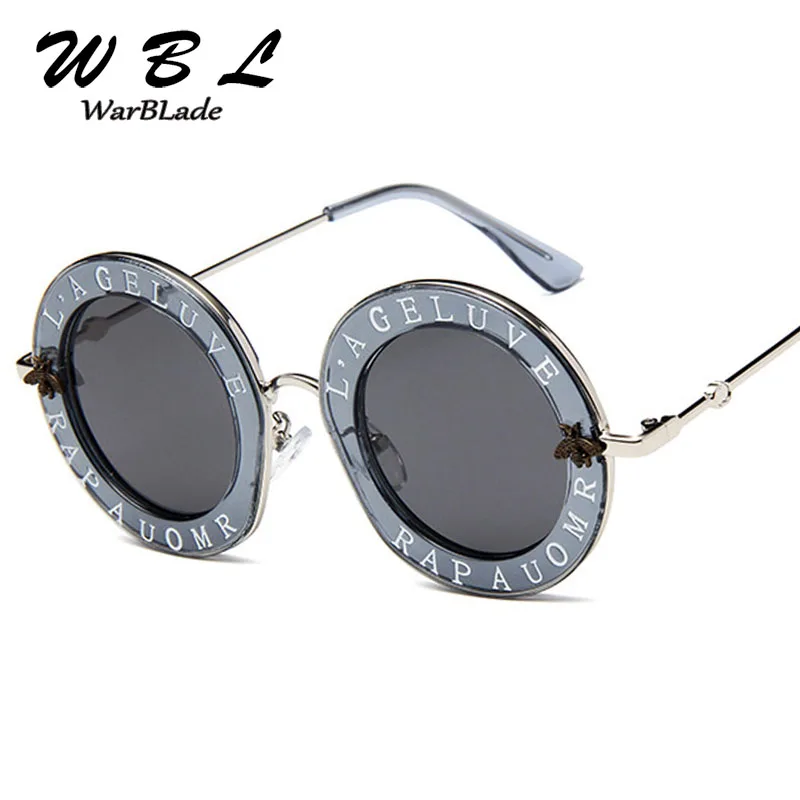 

WarBLade Women Round Sunglasses 2019 Vintage Brand Designer Female Black Shades Sun Glasses Men Unisex New Trendy Eyewear