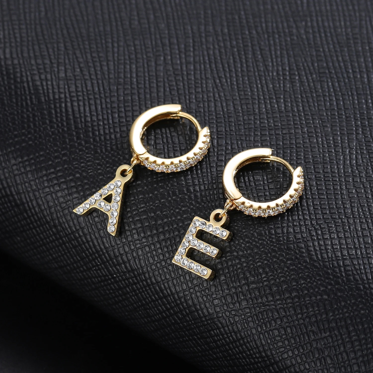 Personalized Custom A-Z Name Iced Out Initial Earring Gold Nameplate Earrings Custom BlingBling Jewelry Earring For Women Gift