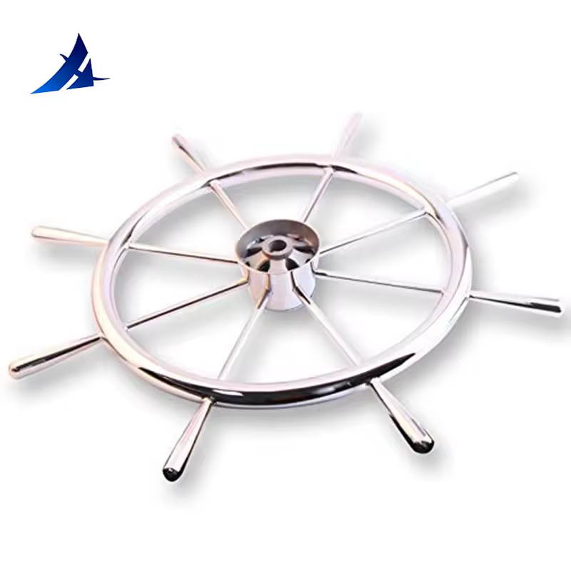 Heavy Duty Control Steering Wheel for Marine Yacht，15-3/4" Dia Stainless Steel Boat Steering Wheel 8 Spoke