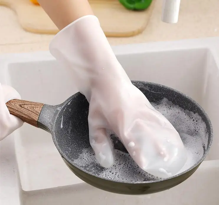 magic silicone dish washing gloves cleaning gloves non-slip dish washing gloves Health Cleaning tools 1 Pair